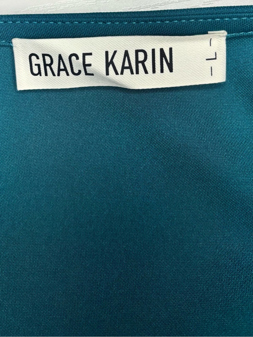 Grace Karin Teal Wrap V-Neck Long Sleeve Blouse - Picture 5 of 5